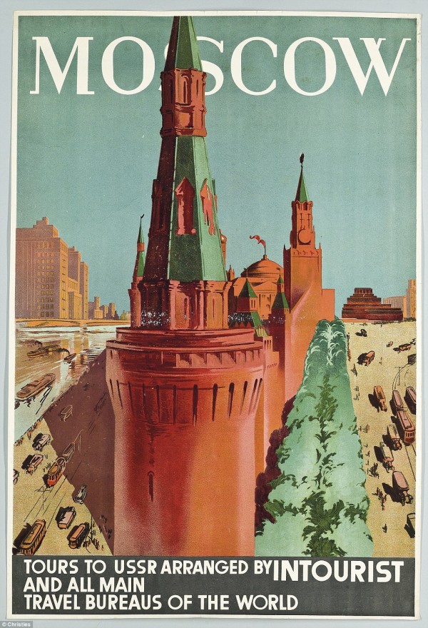 Moscow Vintage Travel Poster Print